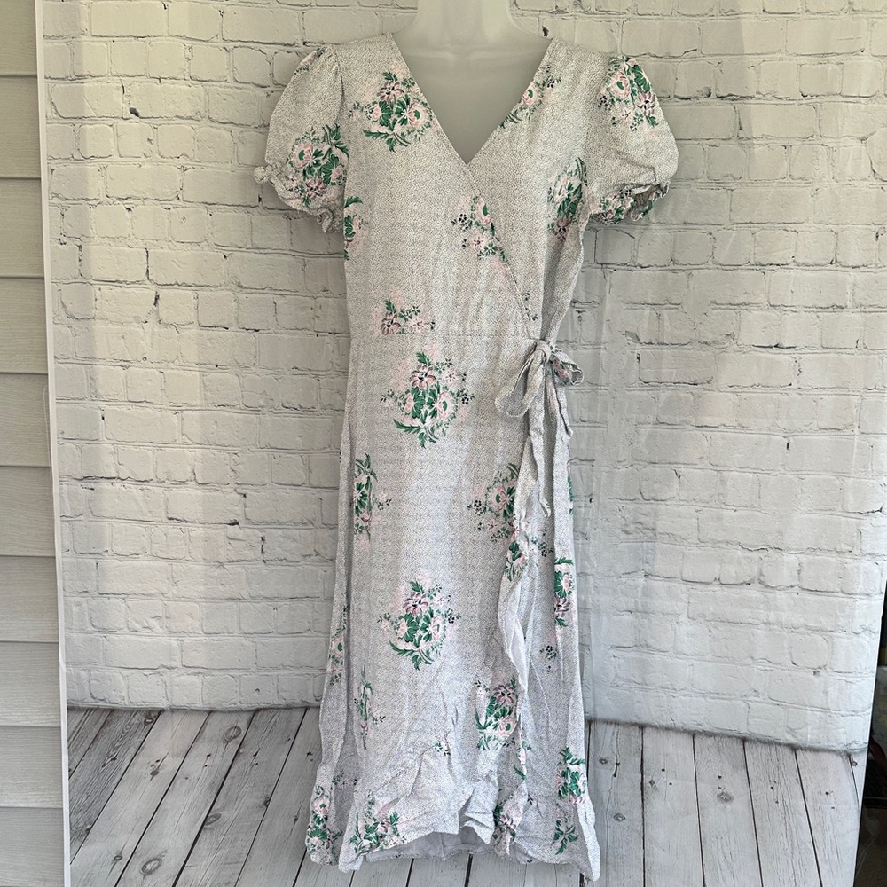 Loft Floral Faux Wrap Dress